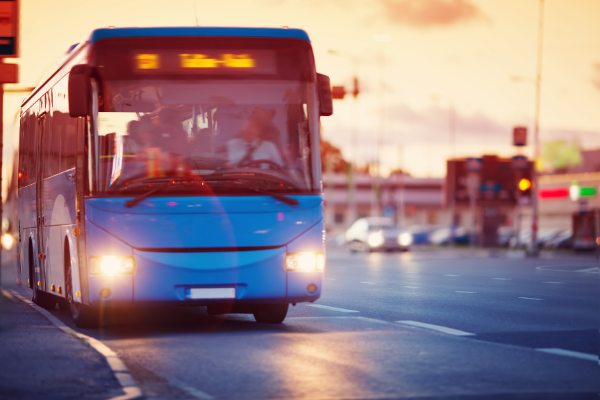 Traveling on a Blue Bus Through East Lothian